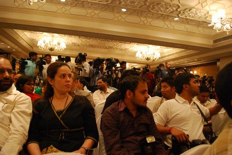 International Media attend press conference with His Holiness the Dalia Lama; New Delhi India