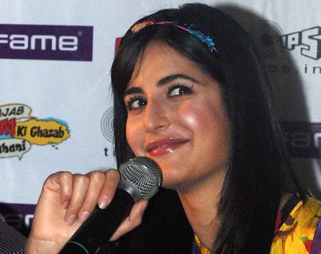 Bollywood actress Katrina Kaif at a media conference for the promotion of her latest movie