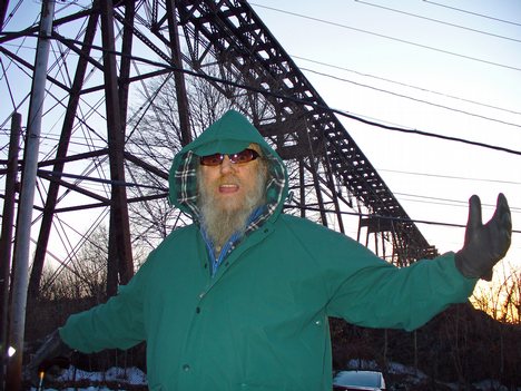 Billy Name at Poughkeepsie Bridge, which he fought to preserve.