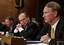 From left, Ford CEO Alan Mulally, Chrysler CEO Robert Nardelli, GM CEO Richard Wagoner pause during a Senate hearing on the state of the auto industry on Tuesday, Nov. 18, 2008 in Washingto