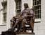 Statue of John Harvard, founder of Harvard University, Cambridge, Massachusetts, in the college yard.