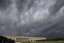 Storm clouds pass over the Pentagon,Thursday, April 28, 2011, during tornado alerts in the Washington region.