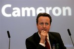  Britain&acute;s opposition Conservative party leader David Cameron listens to a question following his speech on &acute;The Security Challenges Facing Britain Today&acute;, at the International Institute for Strategic Studies (IISS) in central London, We