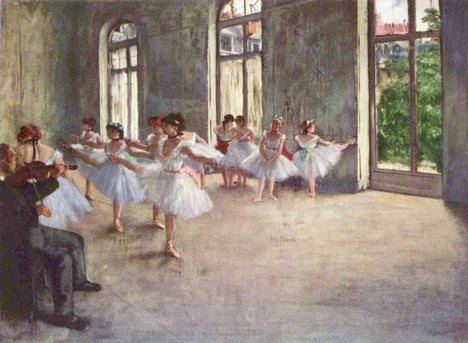 Ballet Rehearsal, 1873, by Edgar Degas, the Fogg Art Museum, Cambridge, Massachusetts