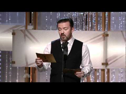 Golden Globes 2011 - Ricky Gervais Introduces Tom Hanks & Tim Allen