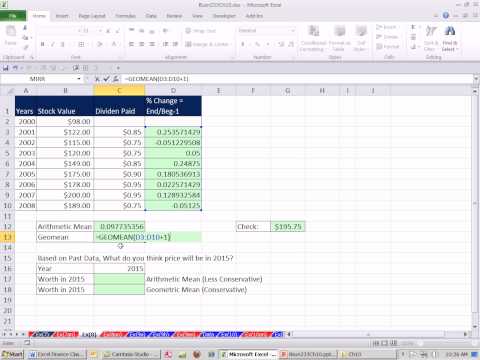 Excel Finance Class 97: Using Geometric Mean & Arithmetic Mean to Estimate Future Returns