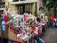 Outside Quiapo church manila philippines - Jaime L. Cardinal Sin building - No to reproductive health bill - candle vendors