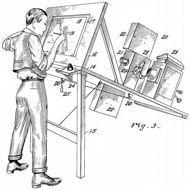 Patent drawing for the rotoscoping technique, which is used extensively in Wizards and The Lord of the Rings