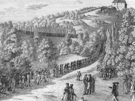 Procession of students at Wartburg Festival. In 1815 in Jena (Germany) the 