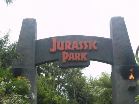 The entrance to the Jurassic Park region of Islands of Adventure