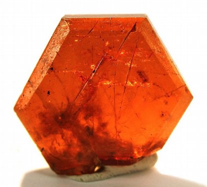 Bastnäsite crystal, Zagi Mountain, Federally Administered Tribal Areas, Pakistan. Size: 1.5 x 1.5 x 0.3 cm.