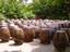 Korean Folk Village, Yongin, South Korea Jars used typically for fermenting Kimchi, Soybeans etc. These jars are also used for storing grains.