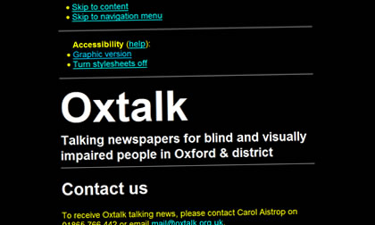 oxtalk website high visibility text only version