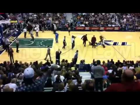 The Daily Lawl - Jazz Basketball Mascot Attacks Fan