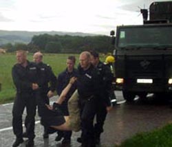 Nuclear warhead convoy stopped on A811