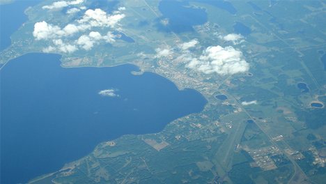 Aerial view of Lac La Biche (2010). Lac La Biche Airport (YLB) is located 1.5 NM west of Lac La Biche.