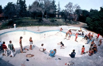 Skateboarding in the pool in Dogtown and Z-Boys - 2001