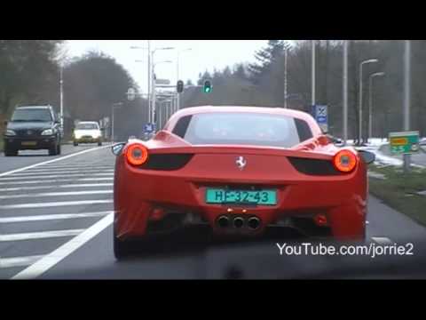 Chasing the new 2010 Ferrari 458 Italia! Incredible sound!