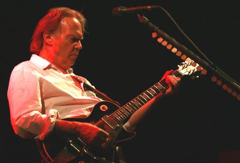 Neil Young shows off the blistering guitar techniques he made his own decades ago.