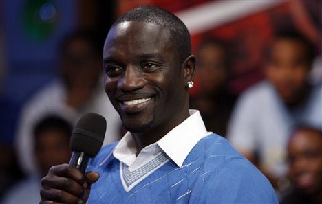 Singer Akon appears onstage during MTV's 