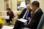 President Barack Obama meets with Federal Emergency Management Agency Administrator Craig Fugate and Cecilia Munoz, Director of Intergovernmental Affairs, in the Oval Office,