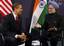 In this April 2, 2009 file photo President Barack Obama meets with India's Prime Minister Manmohan Singh at the G-20 summit at the ExCel Centre in London. India has watched with wariness as President Barack Obama's administration has lavished attention on rivals Pakistan and China. Now, Obama is trying to ease Indian worries by honoring Prime Minister Manmohan Singh on Tuesday Nov. 24, 2009 with the first state visit of his presidency.