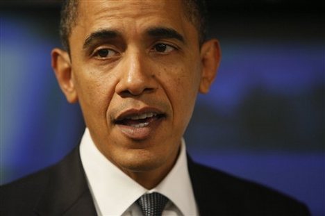 President Barack Obama speaks to reporters as he visits Meddin Studios, a digital production facility and recipient of a Small Business Administration loan, Tuesday, March 2, 2010, in Savannah, Ga.