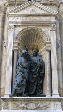 Andrea del Verrocchio's sculpture showing the incredulity of St. Thomas