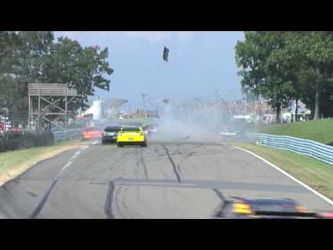 Sam Hornish jr. and Jeff Gordon MAJOR Crash NASCAR Watkins Glen 2009