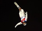 Jeret 'Speedy' Peterson of the United States jumps off the ramp during Men's Aerials final at the Turin 2006 Winter Olympic Games at Sauze d'Oulx, Italy, Thursday, Feb. 23, 2006.