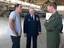 Jon Favreau meeting with members of the U.S. Air Force while filming at Edwards AFB