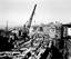 Alaskan Way Viaduct under construction, Seattle, Washington 1952. View is probably from atop a building between S Main St and S Washington St.