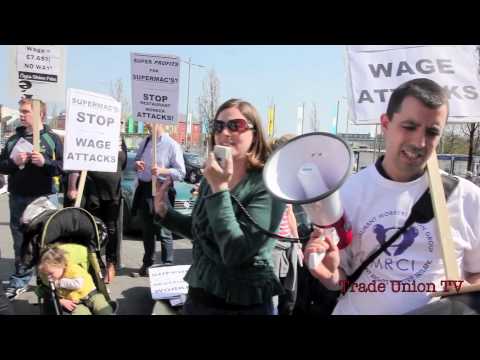 Restaurant Workers Action Group protest at Supermac's Eyre Square Galway