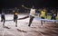 Jamaica's Usain Bolt, center, breaks the tape for a world record time of 9.72 seconds in the men's 100 meter sprint at the Reebok Grand Prix athletics meet Saturday night, May 31, 2008 at Icahn Stadium in New York. 