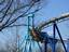 After burn's pre-brake-turn After burn begins as it climbs its lift hill, reaching a peak height of 113 feet. The roller coaster train then drops to the right to enter its first inversion, a vertical loop