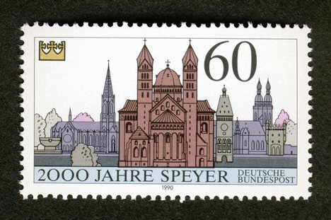 Postal stamp commemorating 2000 years of Speyer