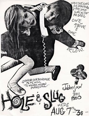 Flyer made by Courtney Love promoting a Hole show in Los Angeles, August 1991.