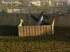 A photo taken by a local resident, shows the wreckage of a helicopter next to the wall of the compound where according to officials, Osama bin Laden wss shot and killed in a firefight with U.S. forces in Abbottabad, Pakistan on Monday, May 2, 2011.