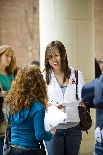 Students outside of the Bioscience Research Building