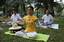 Practising the fifth exercise of Falun Dafa in Thailand.