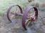 A pair of metal wheels from a plough on a farm near Dordrecht, Eastern Cape.