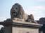 One of the lions (with his tongue hidden)Among the mythical anecdotes relating to the bridge, the most popular is that the lions were sculpted without tongues and the sculptor was mocked so much that he jumped into the Danube in shame.