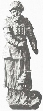 18th-century Dutch oak statue portraying the high priest