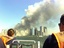 NEW YORK, New York (Sept. 11)--A Coast Guard rescue team from Sandy Hook, NJ, races to the scene of the World Trade Center terrorist attack.