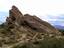 Vasquez Rocks, CA the rock formations are part of the San Andreas Fault.[1] In 1873 and 1874 Tiburcio Vásquez - one of California's most notorious bandits - used these rocks to elude capture by law enforcement.