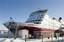 The Amorella, a passenger ferry with 753 passengers and 190 crew members aboard, returns to port in Stockholm, Friday March 5, 2010, after being driven out from the ice after been stuck in the Baltic Sea.