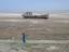 Orphaned ship in former Aral Sea, near Aral, Kazakhstan. Skiffe's Creek Reservoir of the Newport News Waterworks, located at border of James City County and the City