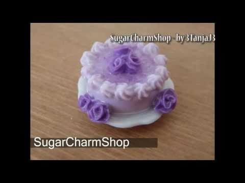 Polymer Clay *Simple Elegant Purple Cake* 1:12 Miniature