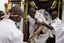 A person injured in a gasoline pipeline incident is brought to Kenyatta National Hospital in Nairobi, Kenya, Monday, Sept. 12, 2011.