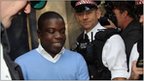 Kweku Adoboli leaving City of London Magistrates Court 